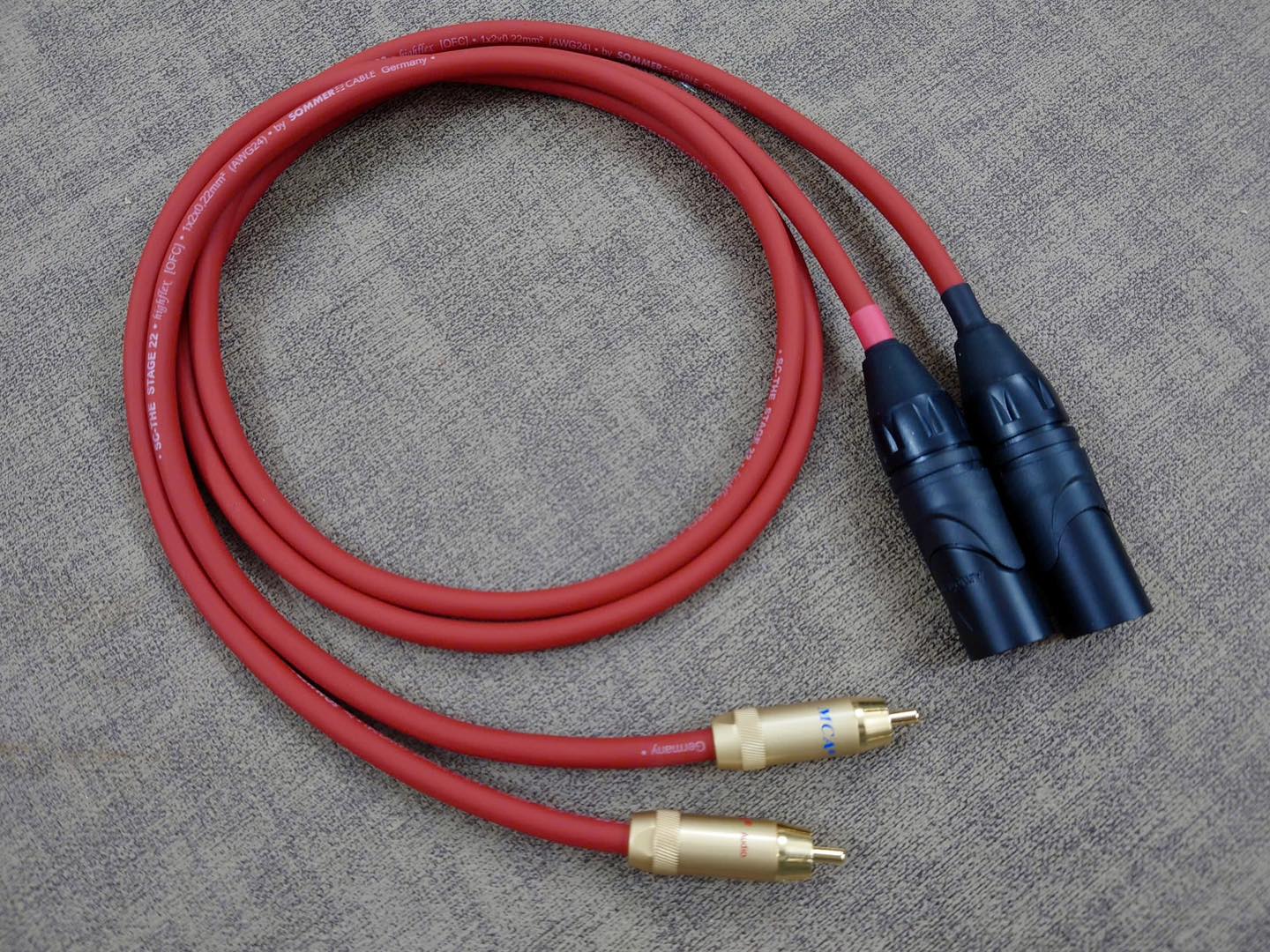 Dây tín hiệu XLR đực sang RCA Sommer Đức lõi đồng 6N